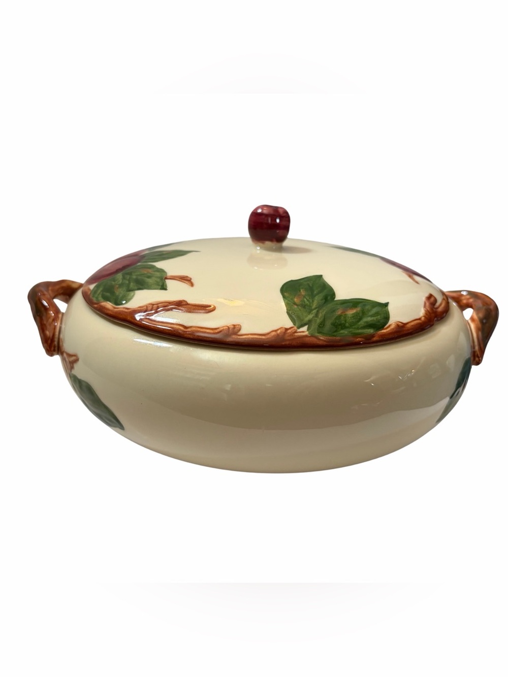 Vintage Franciscan Ware 9” Round Covered Casserole Dish Apple Pattern